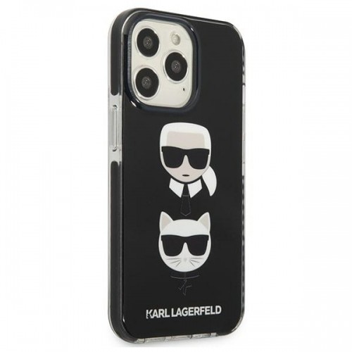 Karl Lagerfeld KLHCP13LTPE2TK iPhone 13 Pro | 13 6,1" hardcase czarny|black Karl&Choupette Head image 4