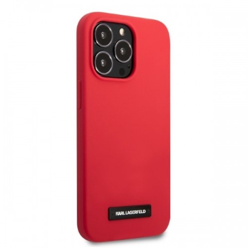 Karl Lagerfeld KLHCP13LSLMP1R iPhone 13 Pro | 13 6,1" hardcase czerwony|red Silicone Plaque image 4