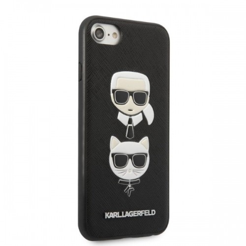 Karl Lagerfeld KLHCI8SAKICKCBK iPhone 7|8 | SE 2020 | SE 2022 czarny|black hardcase Saffiano Karl&Choupette Head image 4
