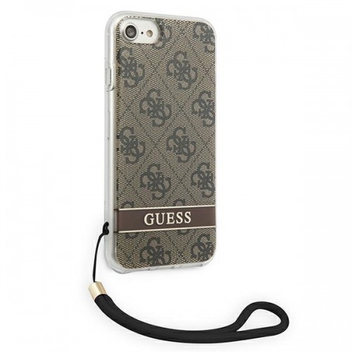 Guess GUOHCI8H4STW iPhone SE 2022 | SE 2020 | 7| 8 brązowy|brown hardcase 4G Print Strap image 4