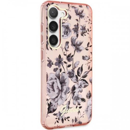 Guess GUHCS23SHCFWSP S23 S911 różowy|pink hardcase Flower Collection image 4