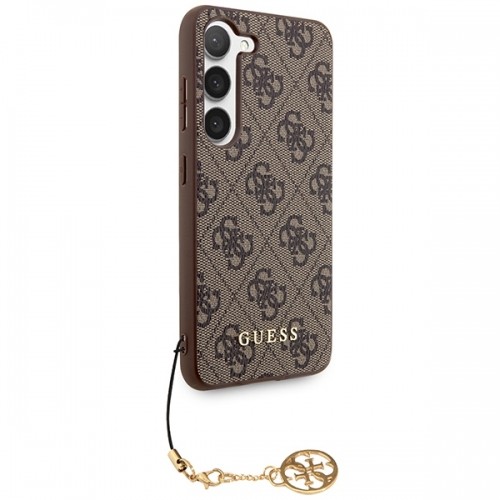 Guess GUHCS23SGF4GBR S23 S911 brązowy|brown hardcase 4G Charms Collection image 4