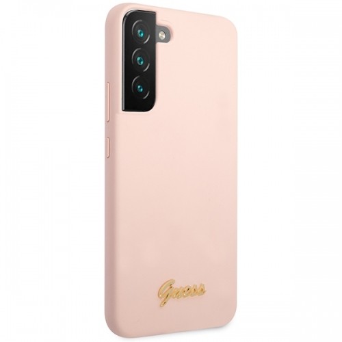 Guess GUHCS23MLSLMGPP S23+ S916 różowy|pink hardcase Silicone Script Metal Logo image 4