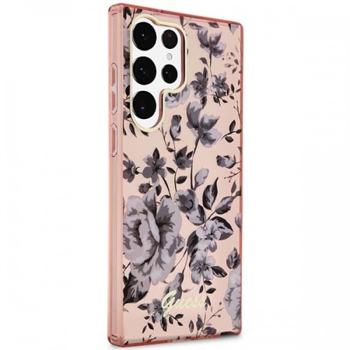 Guess GUHCS23LHCFWSP S23 Ultra S918 różowy|pink hardcase Flower Collection image 4