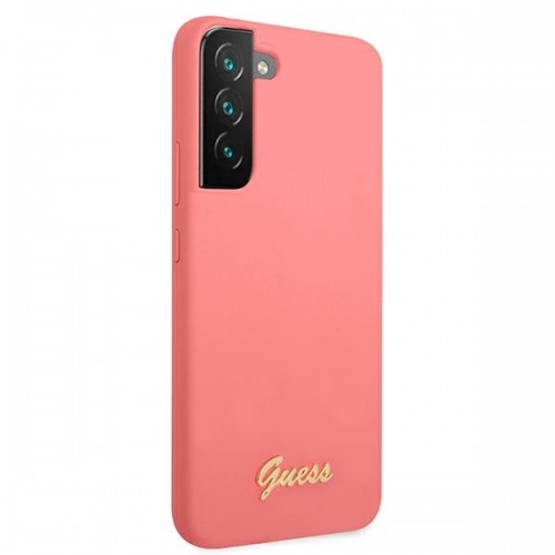 Guess GUHCS22MLSLMGFU S22+ S906 fuksja|fuchsia hardcase Silicone Script Metal Logo image 4