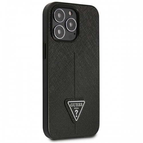 Guess GUHCP14XPSATLK iPhone 14 Pro Max 6,7" czarny|black hardcase SaffianoTriangle Logo image 4