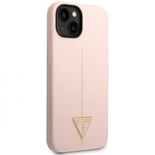 Guess GUHCP14SSLTGP iPhone 14 6,1" różowy|pink hardcase Silicone Triangle image 4