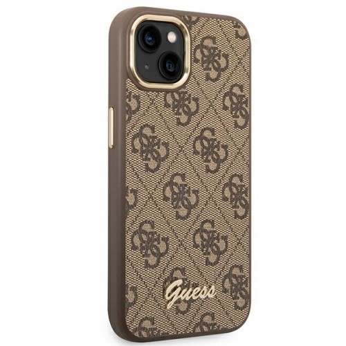 Guess GUHCP14SHG4SHW iPhone 14 6,1" brązowy|brown hard case 4G Vintage Gold Logo image 4