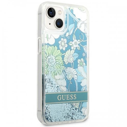 Guess GUHCP14MLFLSN iPhone 14 Plus 6,7" zielony|green hardcase Flower Liquid Glitter image 4