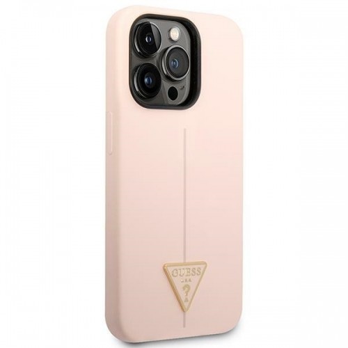 Guess GUHCP14LSLTGP iPhone 14 Pro 6,1" różowy|pink hardcase Silicone Triangle image 4