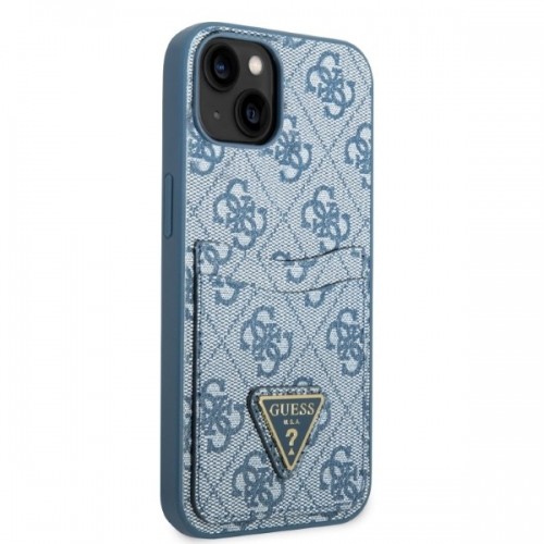 Guess GUHCP13SP4TPB iPhone 13 mini 5,4" niebieski|blue hardcase 4G Triangle Logo Cardslot image 4