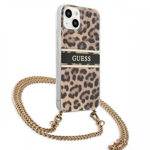 Guess GUHCP13SKBCLE iPhone 13 mini 5,4" Leopard hardcase Gold Strap image 4