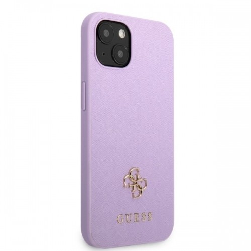 Guess GUHCP13MPS4MU iPhone 13 6,1" purpurowy|purple hardcase Saffiano 4G Small Metal Logo image 4