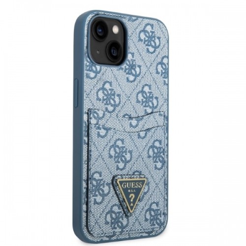 Guess GUHCP13MP4TPB iPhone 13 6,1" niebieski|blue hardcase 4G Triangle Logo Cardslot image 4