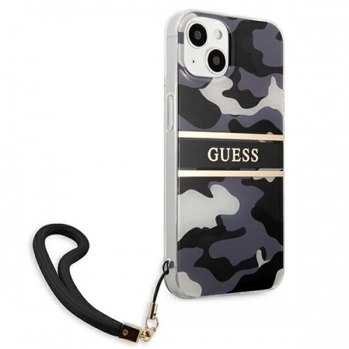 Guess GUHCP13MKCABBK iPhone 13 6,1" czarny|black hardcase Camo Strap Collection image 4