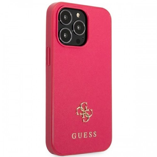 Guess GUHCP13LPS4MF iPhone 13 Pro | 13 6,1" różowy|pink hardcase Saffiano 4G Small Metal Logo image 4