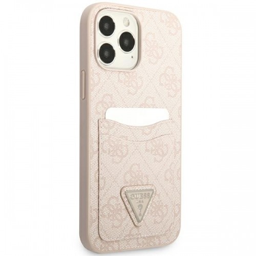 Guess GUHCP13LP4TPP iPhone 13 Pro | 13 6,1" różowy|pink hardcase 4G Triangle Logo Cardslot image 4