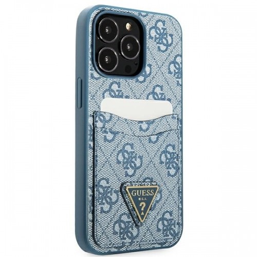 Guess GUHCP13LP4TPB iPhone 13 Pro | 13 6,1" niebieski|blue hardcase 4G Triangle Logo Cardslot image 4