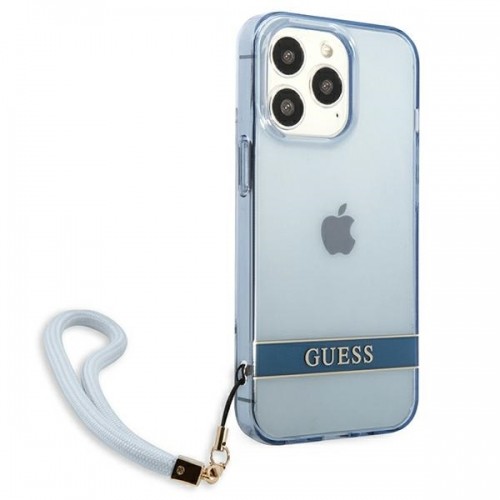 Guess GUHCP13LHTSGSB iPhone 13 Pro | 13 6,1" niebieski|blue hardcase Translucent Stap image 4