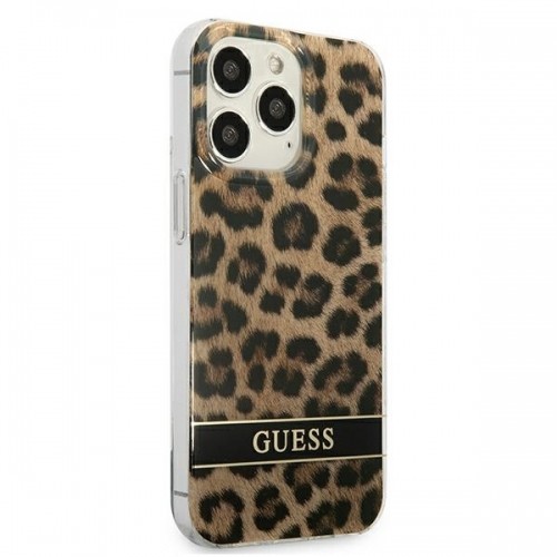Guess GUHCP13LHSLEOW iPhone 13 Pro | 13 6,1" brązowy|brown hardcase Leopard image 4