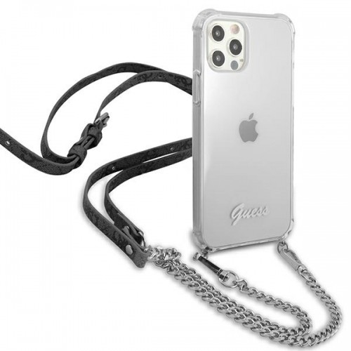 Guess GUHCP12MKC4GSSI iPhone 12|12 Pro 6,1" Transparent hardcase 4G Silver Chain image 4