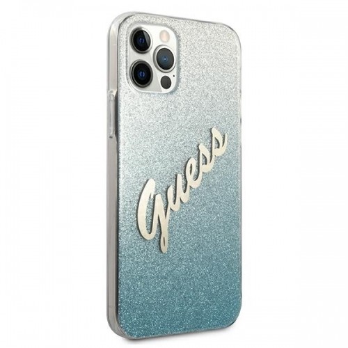 Guess GUHCP12LPCUGLSBL iPhone 12 Pro Max 6,7" niebieski|blue hardcase Glitter Gradient Script image 4