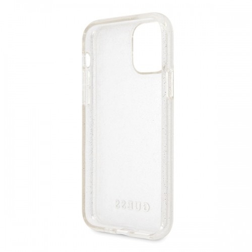 Guess GUHCN58PCGLSI iPhone 11 Pro srebrny|silver hard case Glitter image 4
