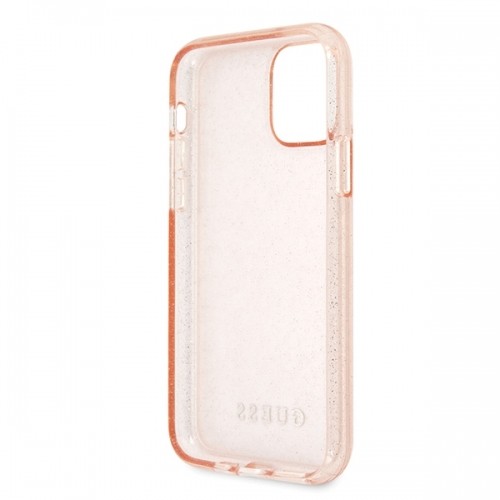 Guess GUHCN58PCGLPI iPhone 11 Pro różowy|pink hard case Glitter image 4