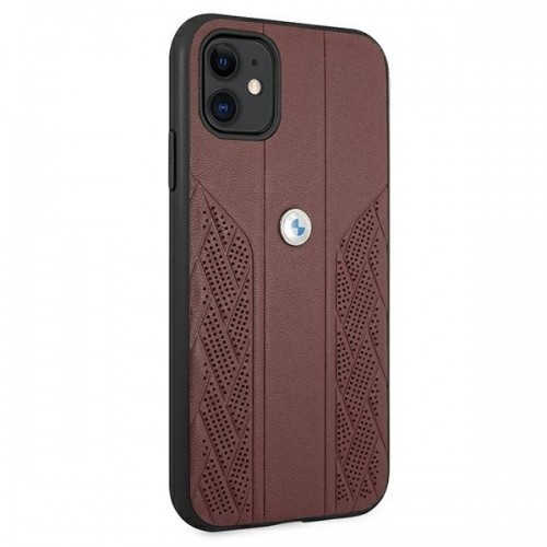 Original Case BMW Leather Curve Perforate Hardcase BMHCN61RSPPK for Iphone 11|Xr Red image 4