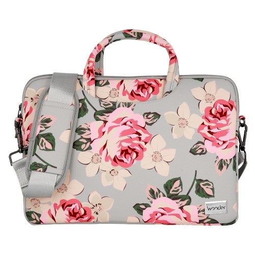 OEM Wonder Briefcase Laptop 15-16 inches grey and roses image 4