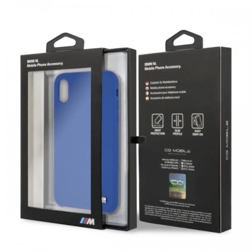 Original Case BMW Hardcase Silicone M Collection BMHCPXMSILNA for Iphone X|XS Blue image 4