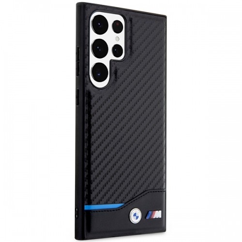 BMW M PU Carbon Blue Line Case for Samsung Galaxy S23 Ultra Black image 4