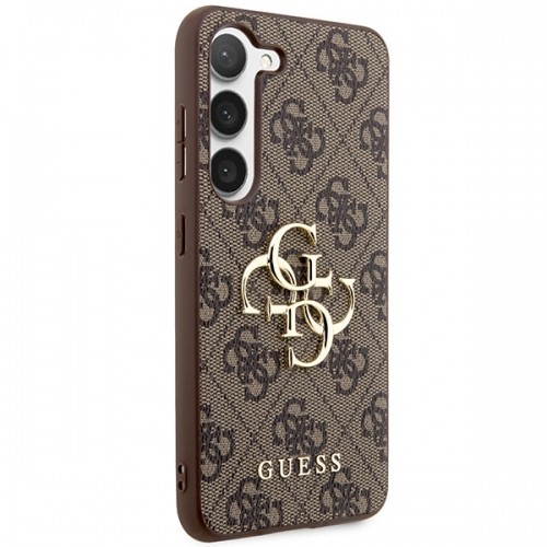 Guess PU 4G Metal Logo Case for Samsung Galaxy S23 Brown image 4