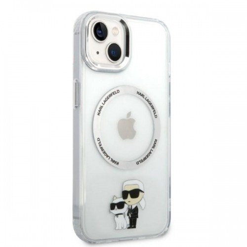 Karl Lagerfeld MagSafe Compatible Case IML Karl and Choupette NFT for iPhone 14 Plus Transparent image 4