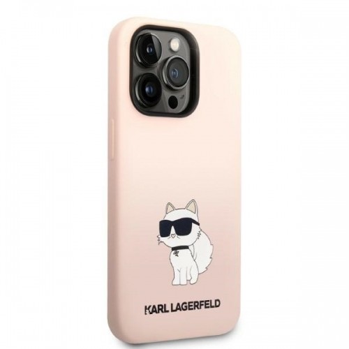 Karl Lagerfeld Liquid Silicone Choupette NFT Case for iPhone 14 Pro Pink image 4