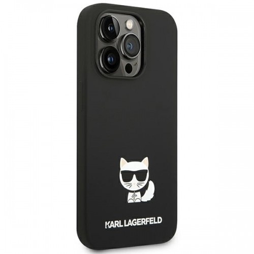 Karl Lagerfeld Liquid Silicone Choupette Case for iPhone 14 Pro Black image 4
