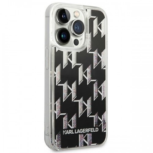 Karl Lagerfeld Monogram Liquid Glitter Case for iPhone 14 Pro Max Black image 4