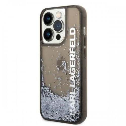 Karl Lagerfeld Translucent Liquid Glitter Case for iPhone 14 Pro Black image 4