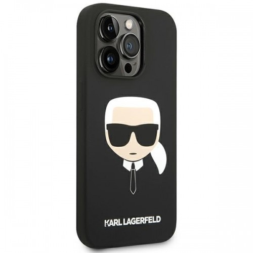 Karl Lagerfeld Liquid Silicone Karl Head Case for iPhone 14 Pro Max Black image 4