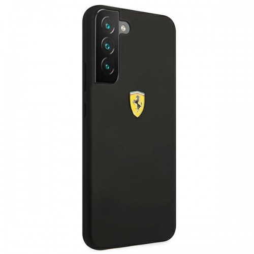 Ferrari Liquid Silicone Metal Logo Case for Samsung Galaxy S22+ Black image 4