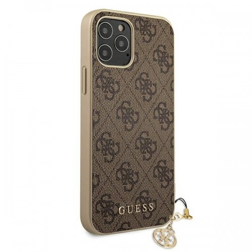 Guess 4G Charms Case for iPhone 12|12 Pro 6.1 Brown image 4