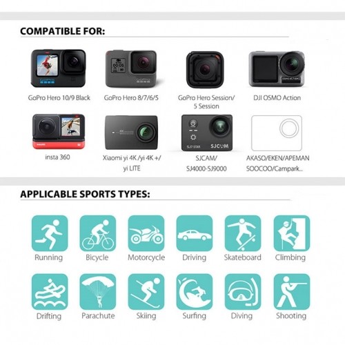 Fusion Accessories Fusion 50 in 1 piederumu komplekts sporta kamerām | GoPro | HERO9 | Xiaomi YI | EKEN | OSMO | MountDog (EVA CASE) V2 image 4