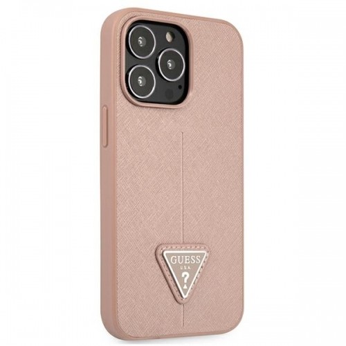 Guess PU Saffiano Triangle Case for iPhone 13 Pro Pink image 4