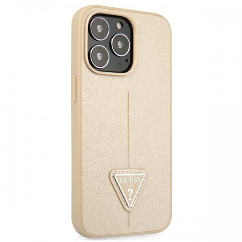 Guess PU Saffiano Triangle Case for iPhone 13 Pro Beige image 4