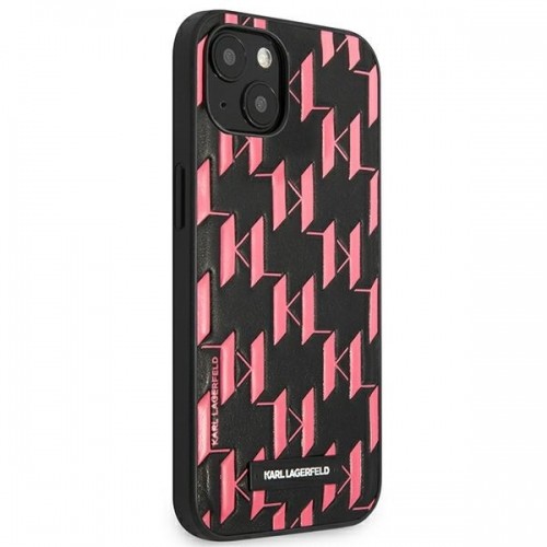 Karl Lagerfeld Monogram Plaque Case for iPhone 13 Pink image 4