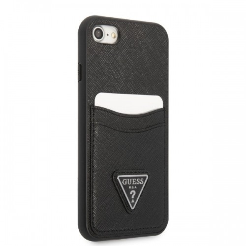 Guess Saffiano Double Card Case for iPhone 7|8|SE2020|SE2022 Black image 4