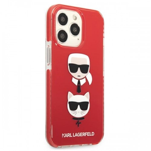 Karl Lagerfeld TPE Karl and Choupette Heads Case for iPhone 13 Pro Red image 4