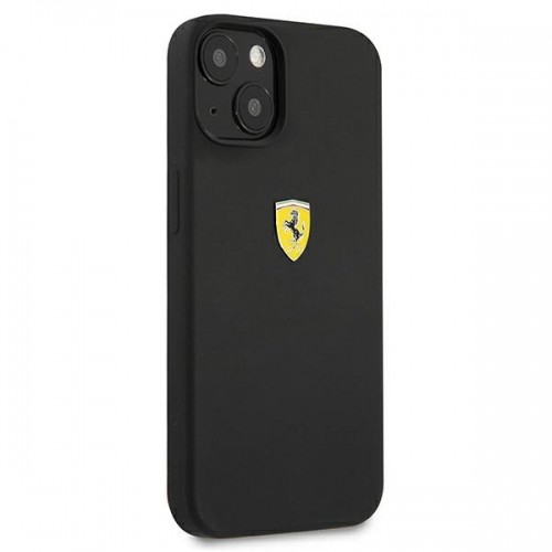 FESSIHCP13SBK Ferrari Liquid Silicone Metal Logo Case for iPhone 13 Mini Black image 4