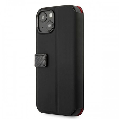 FESAXFLBKP13SBK Ferrari Smooth and Carbon Effect Book Case for iPhone 13 Mini Black image 4