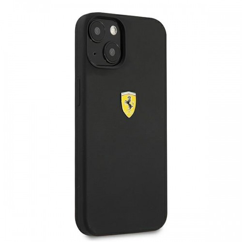 FESSIHCP13MBK Ferrari Liquid Silicone Metal Logo Case for iPhone 13 Black image 4